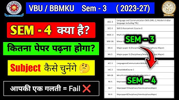 VBU / BBMKU FYUGP Sem-4 Subject Selection 2023-27 || How to choose Semester 4 Subject? || Subject...