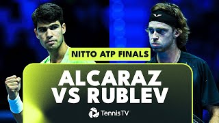 Carlos Alcaraz vs Andrey Rublev FIRST Ever Meeting | Nitto ATP Finals 2023 Match Highlights