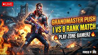 LIVE: Free Fire Grandmaster Push! ⚡ 1 vs 4 Intense Gameplay - Play Zone Gamerz
