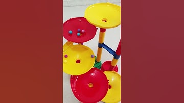 Satisfying Building Blocks Marble Run ASMR Stair & round and round coaster #shorts  #shorts_video