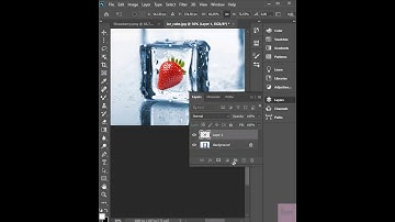 How to insert fruit in the ice cube using Photoshop #photoshop #infographie #fruit