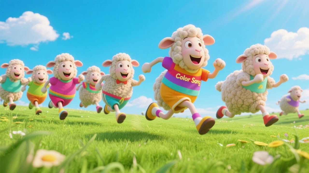Running Sheep Color Song 🐑🌈 | Learn Colors for Toddlers & Preschoolers | Nursery Rhymes