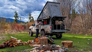 Spring Truck Camping along a Montana River