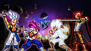 Vegito UEI OP & Gogeta UEI OP VS TC Luffy OP (all form) & Shanks V3 OP in Jump Force Mugen