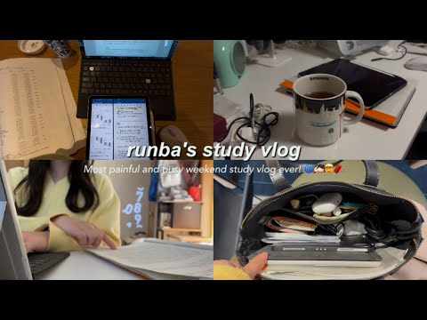 ENG) 週末study vlog🗓️👩🏻‍💻📑✍🏻｜論文が完成しない過去一過酷な１ヶ月🤦🏻‍♀️💣｜uni, productive, fighting burnout vlog