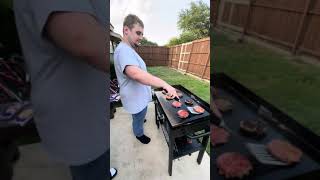 Cooking burgers and celebrating the 4th of July