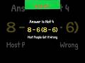Most People Get This Math Problem Wrong | 8-6(8-6) ‼️ #maths #mathstricks #trending #shorts