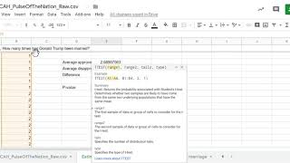 Stats on google sheets, numerical data 3 - Running a t-test