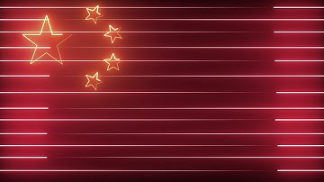 Neon Lights China Flag Loop Motion Graphics Animated Background - Free Footage