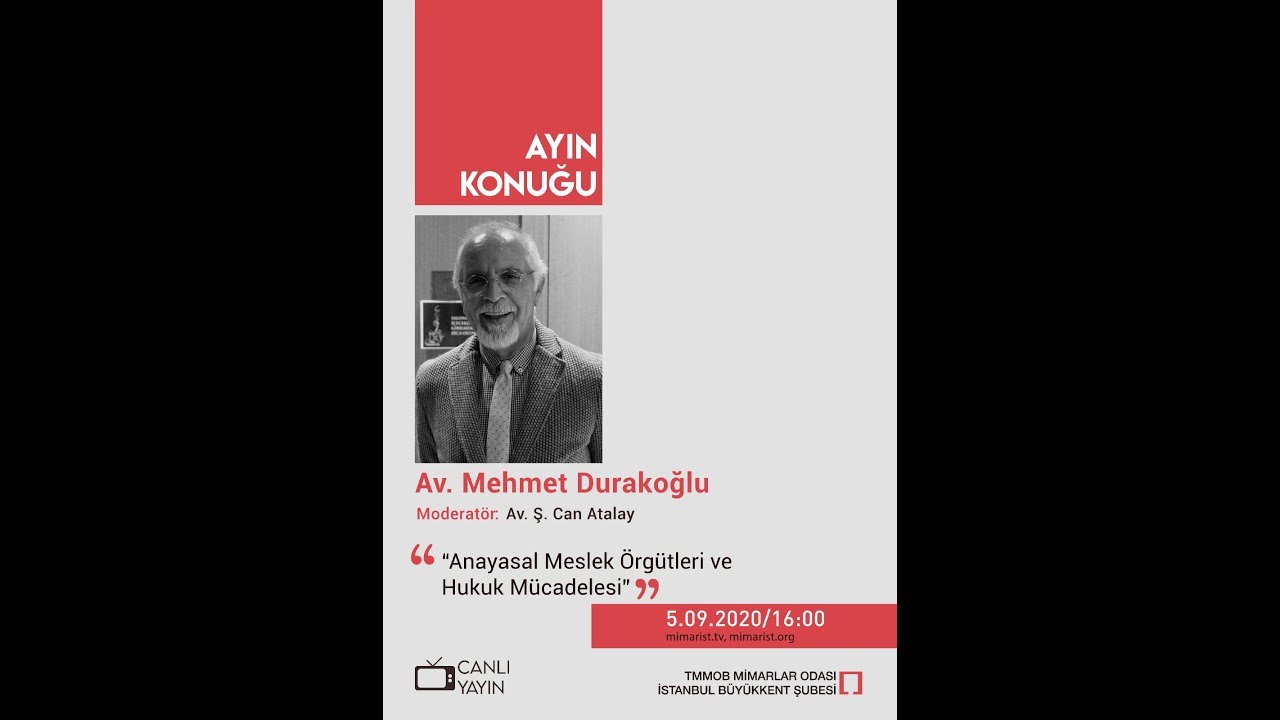 ⁣Ayın Konuğu: Av. Mehmet Durakoğlu Söyleşisi: “Anayasal Meslek Örgütleri ve Hukuk Mücadelesi