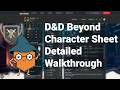 D&D Beyond Character Sheet Detailed Walkthrough