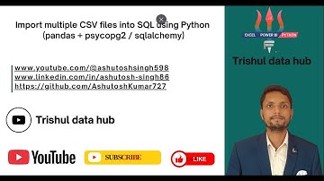Import Multiple CSV Files into PostgreSQL using Python | Pandas + SQLAlchemy Full Tutorial (Hindi)