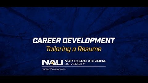 Career Corner: Tailoring a Resume Video