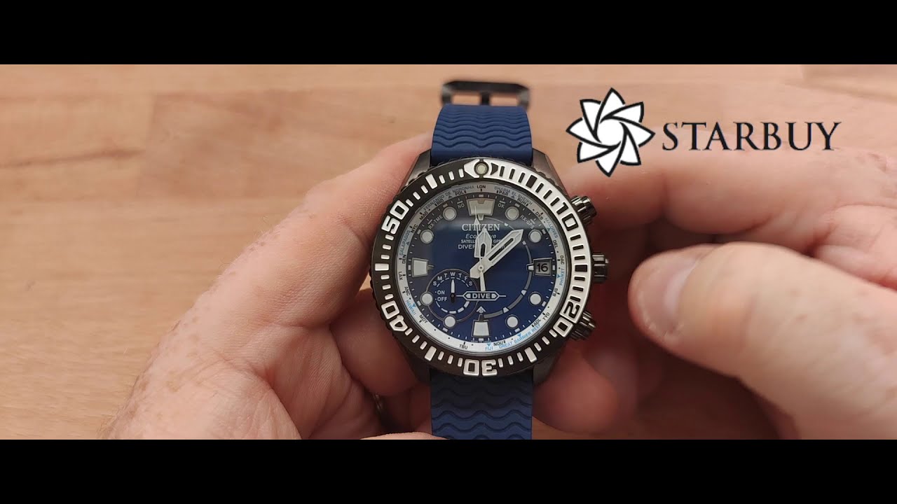 Detailed look at the Citizen Satellite Wave GPS Diver CC5006-06l - YouTube