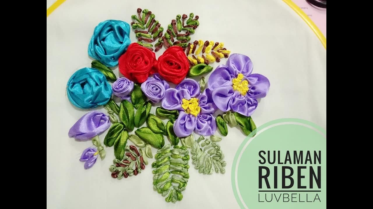 Sulaman Riben FRENCH KNOT SULAMAN REBEN UNTUK DAUN - YouTube