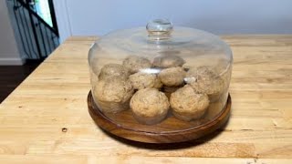 11IN Wood Cake Stand with Dome Lid, Rotating Cake Stand with Glass Dome- Cake Plate with Cover for B