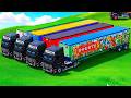TRANSPORTING COLORFUL RAINBOW TRAILER TRUCKS   FARMING SIMULATOR 22