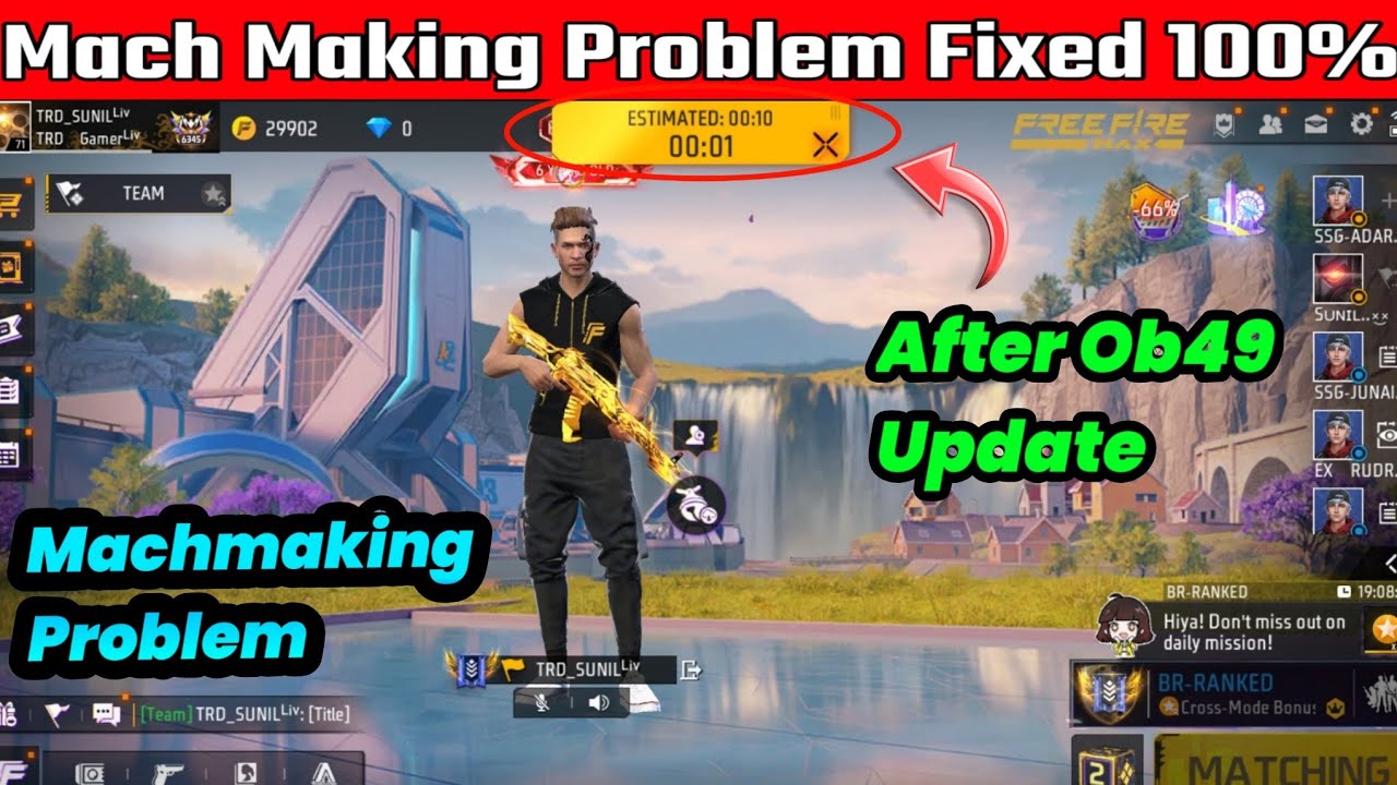 How To Fix Matchmaking Problem In Free Fire After Ob49 Update | Matchmaking Problem In Ff And Ff Max