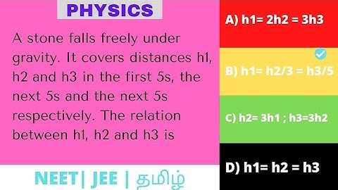 A stone falls freely under gravity. It covers distances h1, h2, h3 in the first 5s , the next 5s