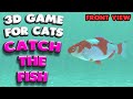 3D game for cats | CATCH THE FISH (front view) | 4K, 60 fps, stereo sound