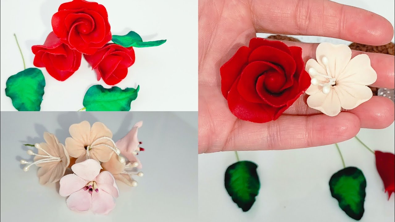 مشروع مربح💲طريقة صنع أزهار🌹/ورود🌸 بعجينة السكر بدون طابع أخدميهم وحدك في دارك بسهولة👌