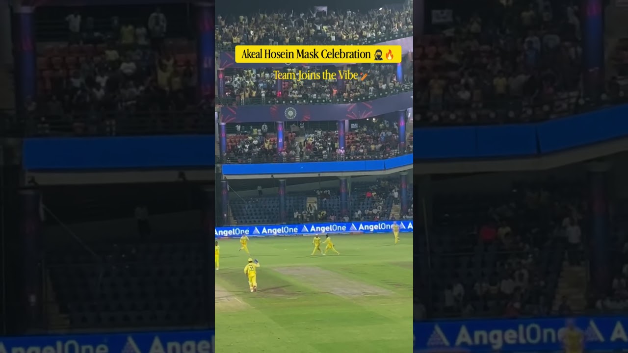 Akeal Hosein Mask Celebration 🔥#AkealHosein #CSK #Delhi #Yellove #WhistlePodu #youtubeshorts #shorts