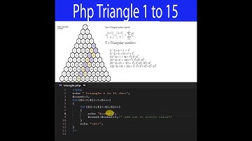 php triangle | php triangle 1 to 15 number | php number triangle