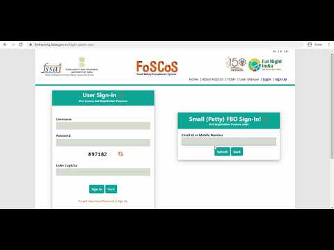 FoSCoS Homepage Explained | FSSAI