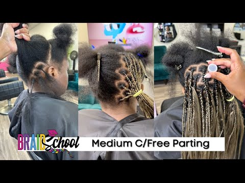 C-Parts With a Middle Part Step By Step | BraidSchool Ep 110