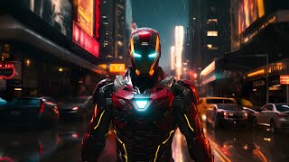 Iron Man - Dark Ambient Cyberpunk Music - Calming Rainy Ambience, Relaxation, Meditation
