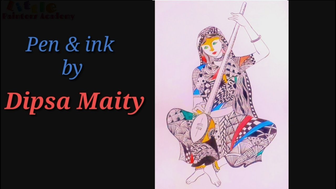 Creative drawing for beginners/ drawing tutorial with pen & ink step by step