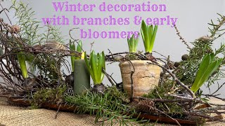 DIY winter decorations with branches & spring flowers 💚Spring awakening with hyacinths