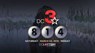 DC LOTTERY Midday 03/02/2019