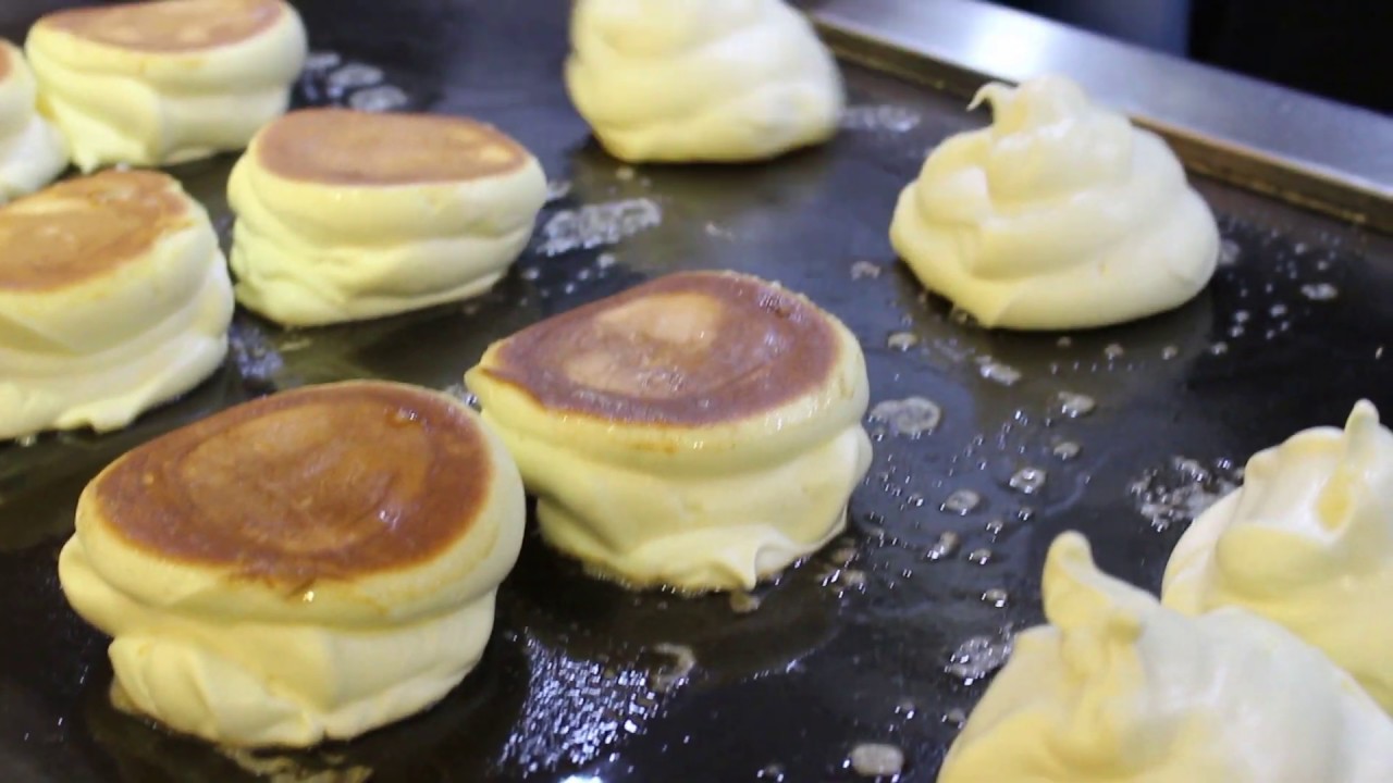 [Korea] street food soft souffle pancakes YouTube