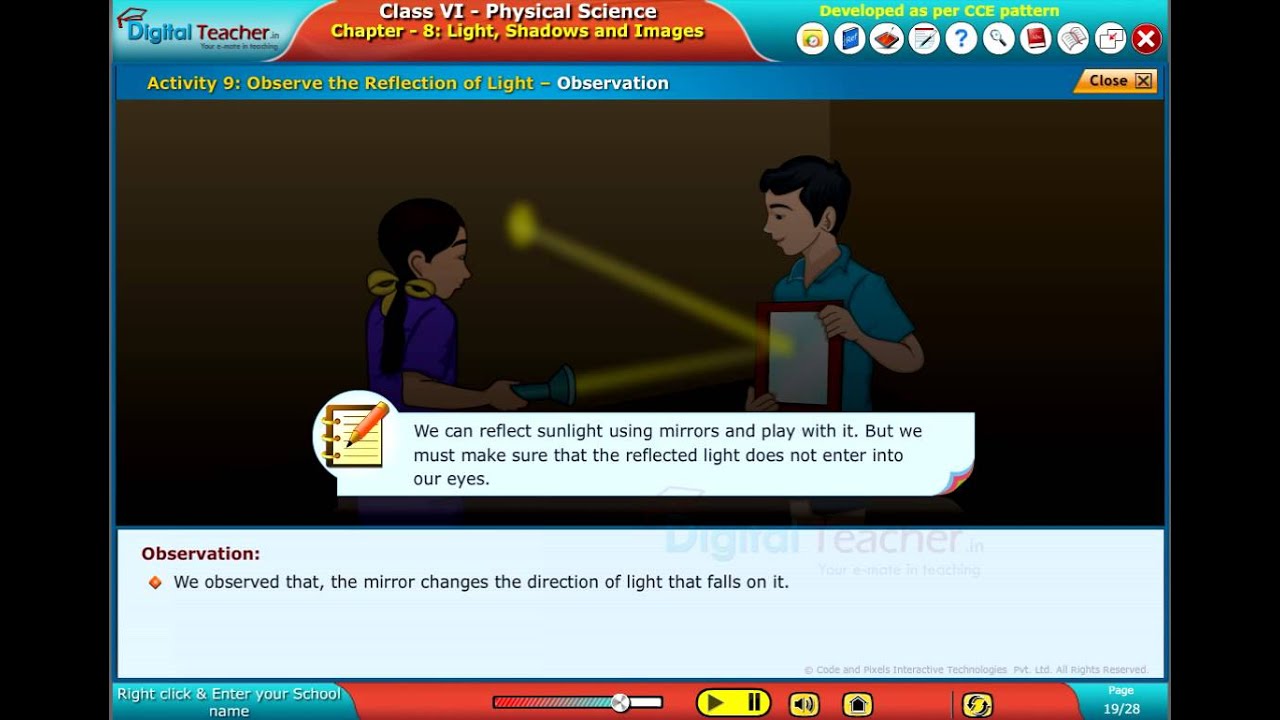 Observe the Reflection of Light, Class 6 Physics | Digital Teacher