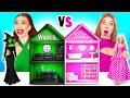 نبني منزل الدمى الرائع تحدي باربي ضد الشريرة تحديات مضحكة Crazy DO 