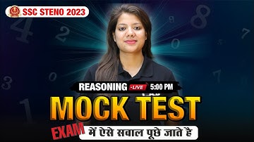 SSC Stenographer 2023 | SSC Steno Mock Test | Reasoning By Swapnil Mam
