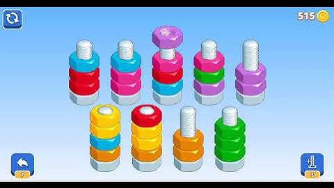 Nuts Puzzle: Sort By Color (WebGL Game): Level 1-51