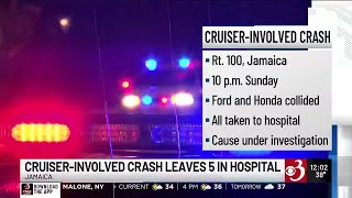 Vt. State Police cruiser involved in crash in Jamaica; 5 people injured