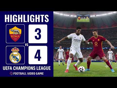 eFootball PES 2021 : Roma - Real Madrid 3-4 | TEMPS FORTS | Simulation de match complet