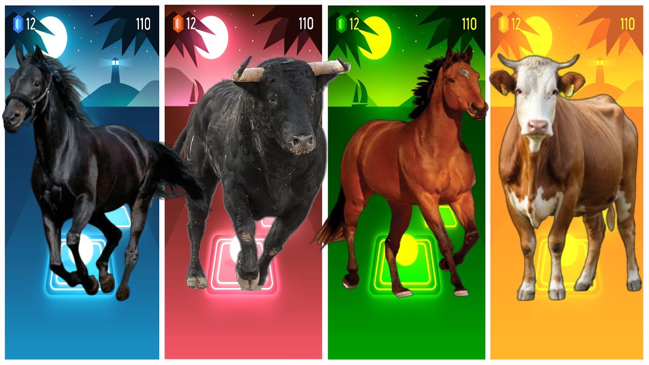 Funny Horse🐎🆚Funny Bull🐃🆚Funny Pony🐎🆚Funny Cow🐂🔴Tiles Hop EDM Rush