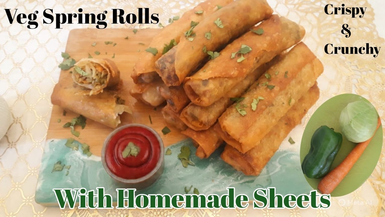 Vegetables Spring Rolls Recipe |With Homemade Spring Rolls Sheets|By Food Secrets With Saba