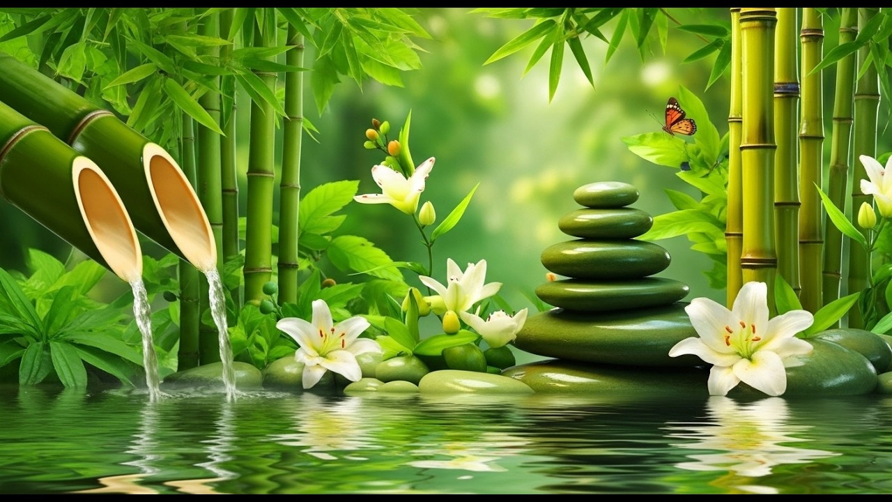 Peaceful Zen Music with Bamboo Water Sounds 🌿 Deep Meditation and Sleep ...