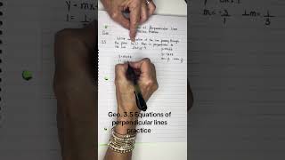 Geo. 3.5 Equations of perpendicular lines practice problem #perpendicularlines