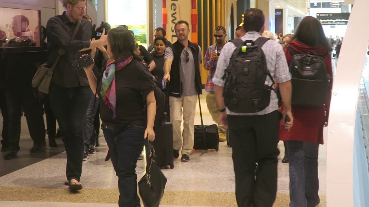 Priscilla Presley Walking Through Sydney Airport