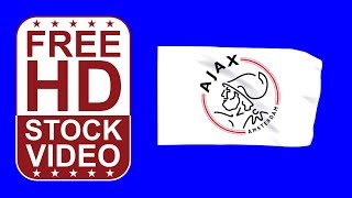 Free Stock Videos – Ajax logo flag waving on blue screen 3D animation screenshot 5