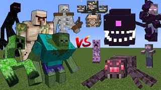 Wither Storm Mobs vs Mutant Mobs in Minecraft