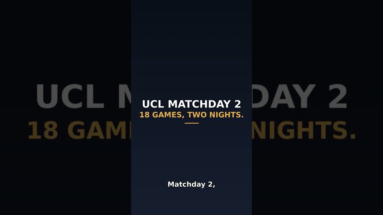 UCL Matchday 2: Every Big Tie This Week 🔥 by James A