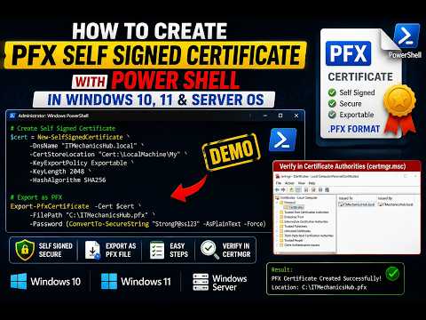 What is PFX Certificate  & How to Generate a .pfx File Self Signed  #PFX #ssl #Web #server