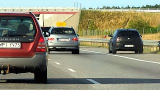 Szaleniec w BMW wyprzedza wszystkich pasem awaryjnym. Autostrada A2 screenshot 5